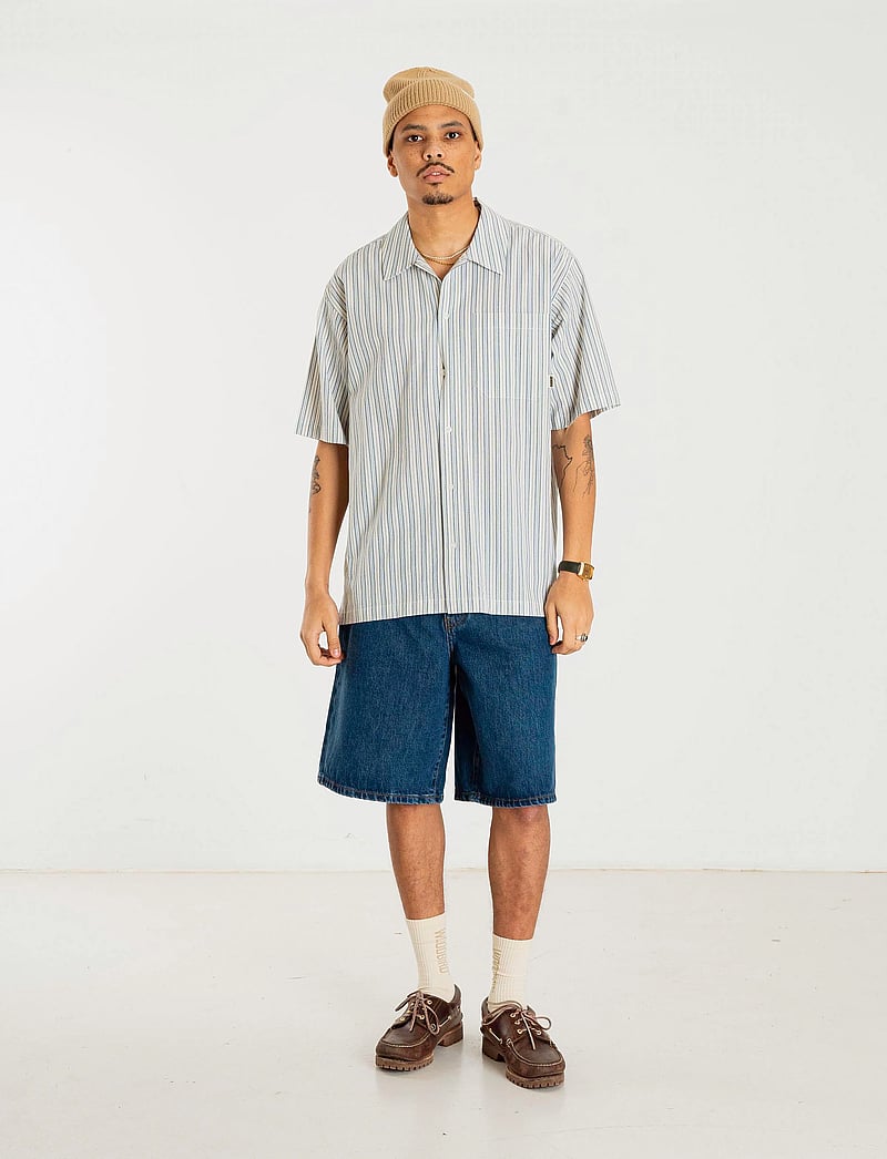 Woodbird - WBRami Stone Shorts - farkkushortsit - blue - 0