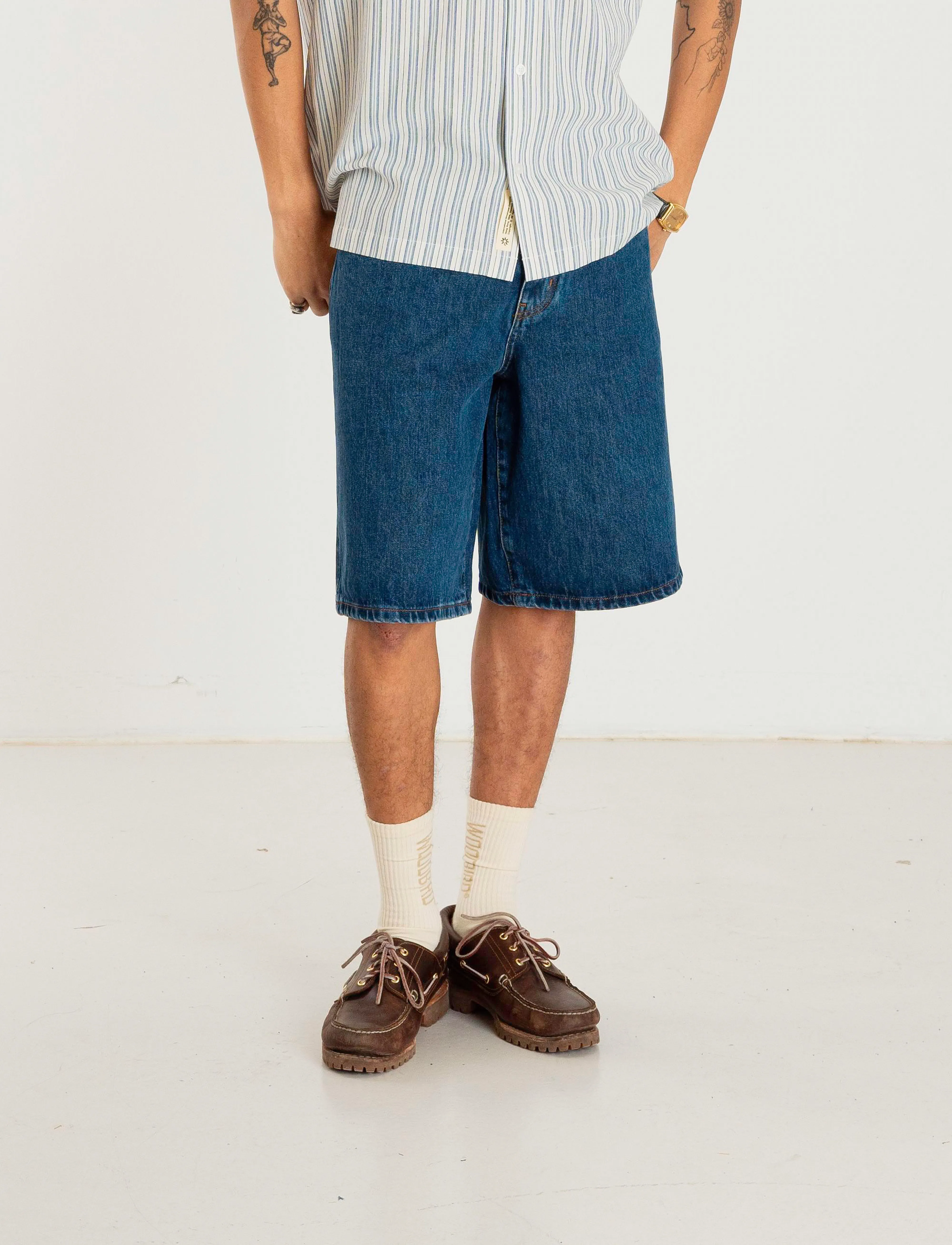 Woodbird - WBRami Stone Shorts - blue - 4