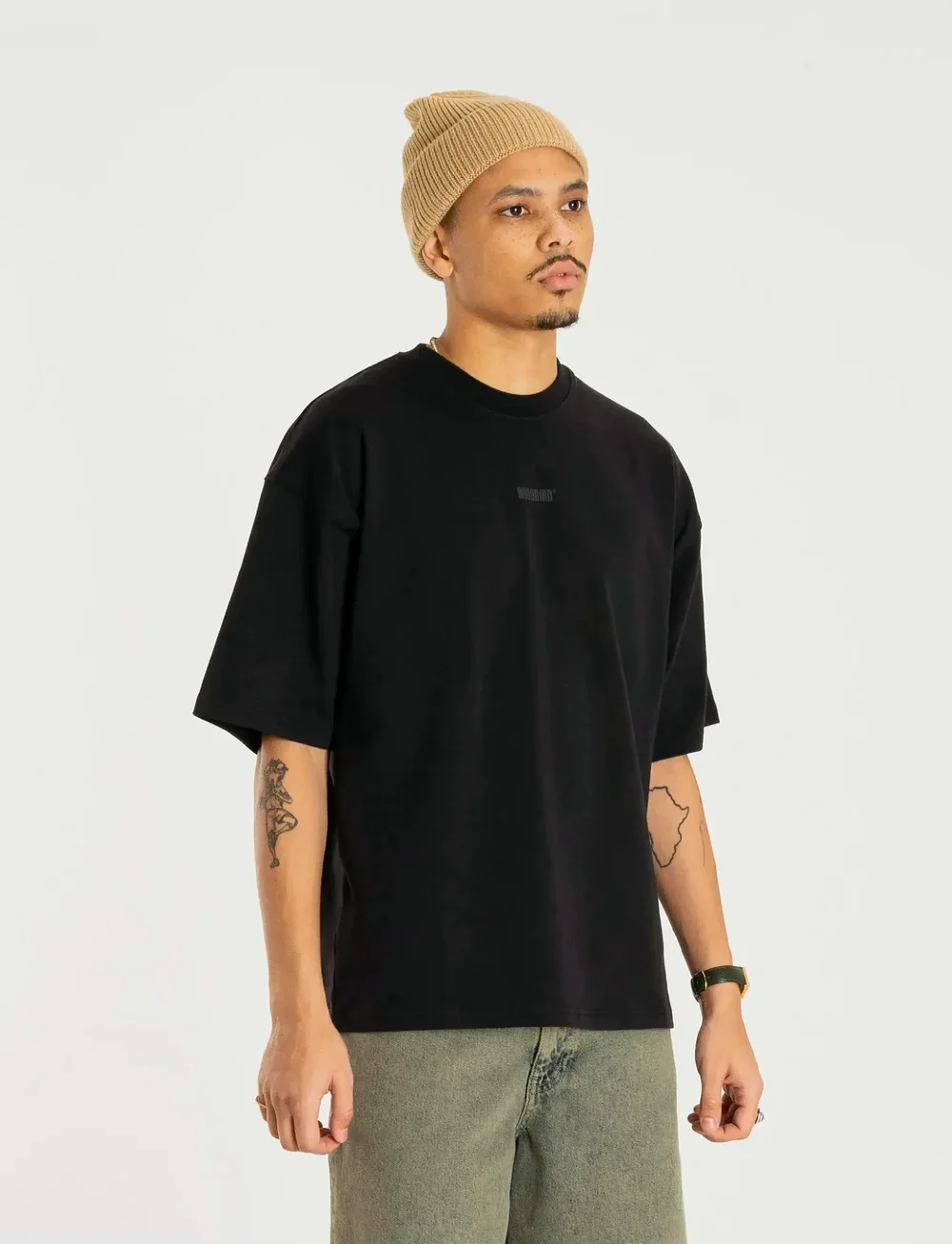 Woodbird - WBBeam Base Tee - kortærmede t-shirts - black - 3