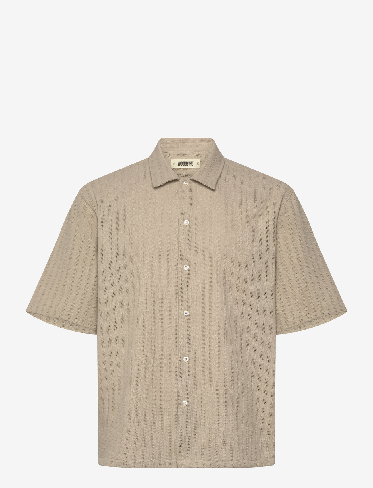 Woodbird - WBWang Chuke Shirt - kortärmade skjortor - light sand - 1