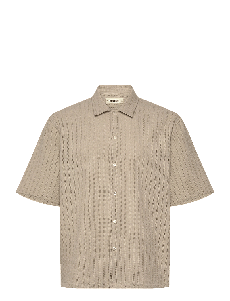 Woodbird - WBWang Chuke Shirt - kortärmade skjortor - light sand - 1