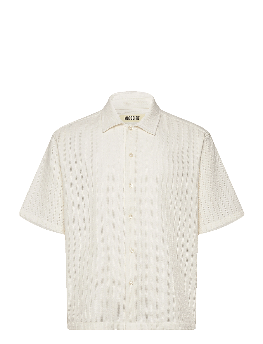 Woodbird - WBWang Chuke Shirt - kortærmede skjorter - off white - 1