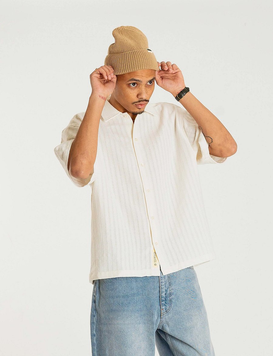 Woodbird - WBWang Chuke Shirt - kortærmede skjorter - off white - 3