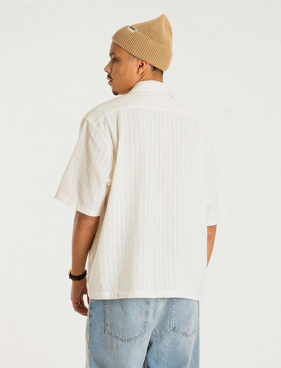 Woodbird - WBWang Chuke Shirt - kortærmede skjorter - off white - 4