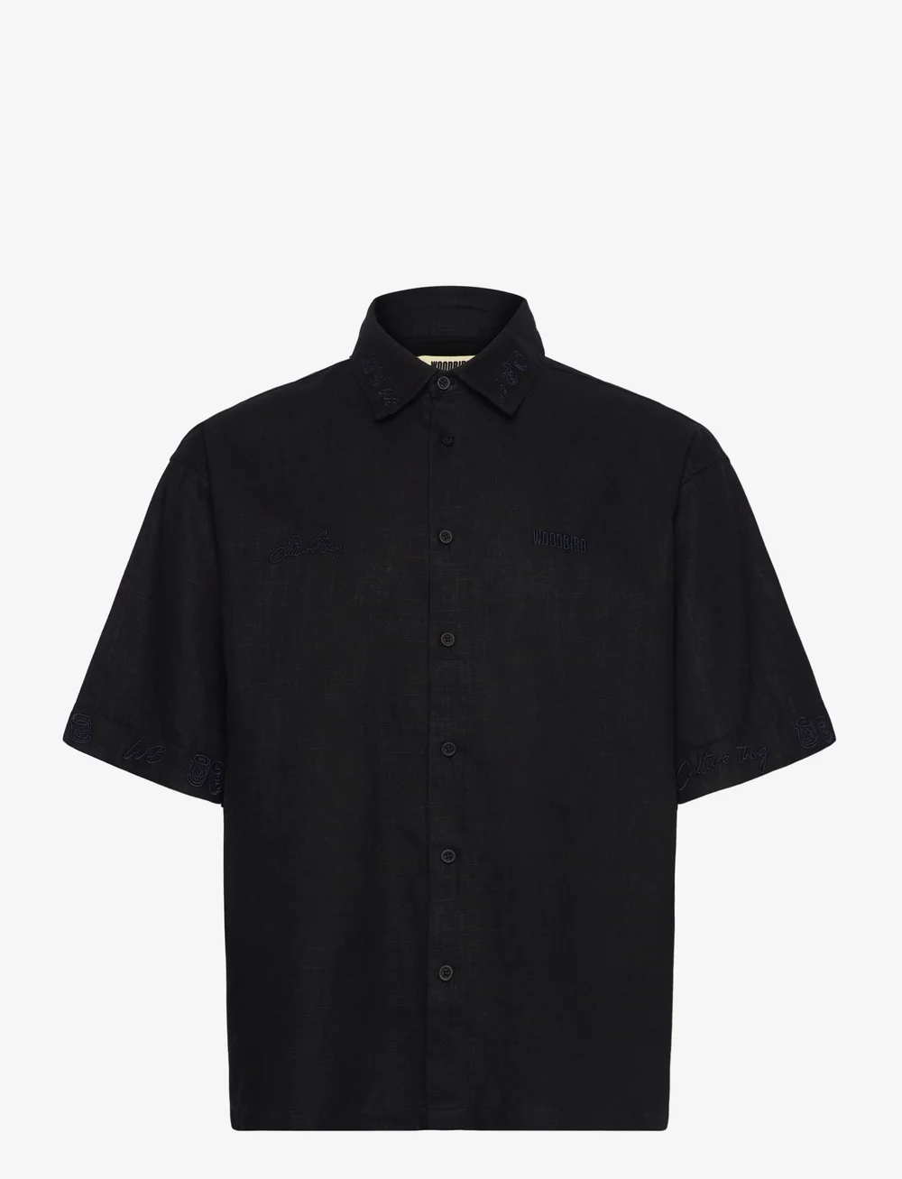 Woodbird - WBWang Embroid Shirt - leinenhemden - black - 0