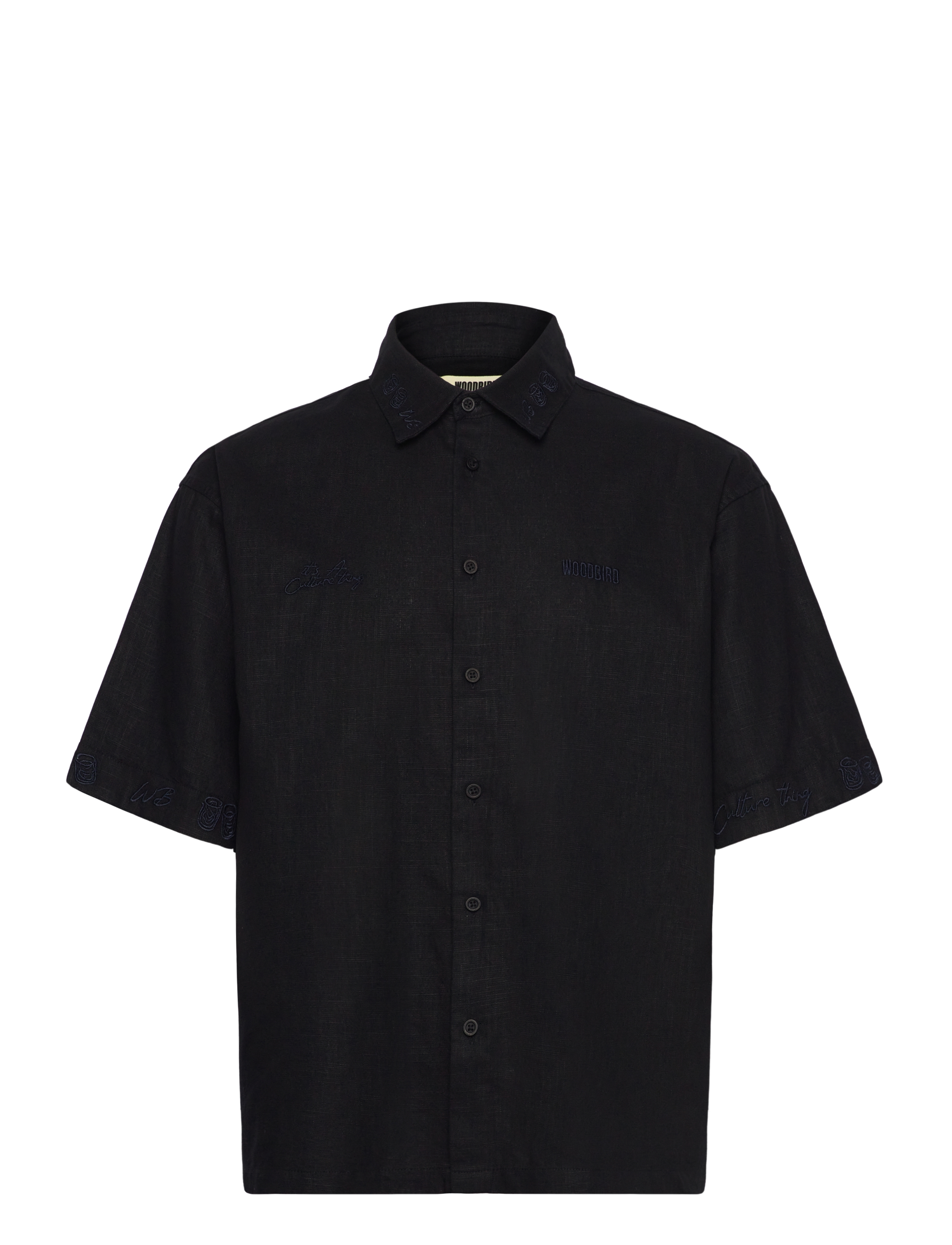Woodbird WBWang Embroid Shirt - Skjorter - BLACK / black