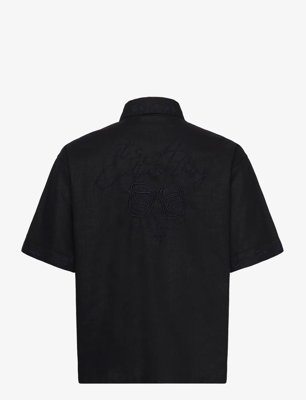 Woodbird - WBWang Embroid Shirt - leinenhemden - black - 1