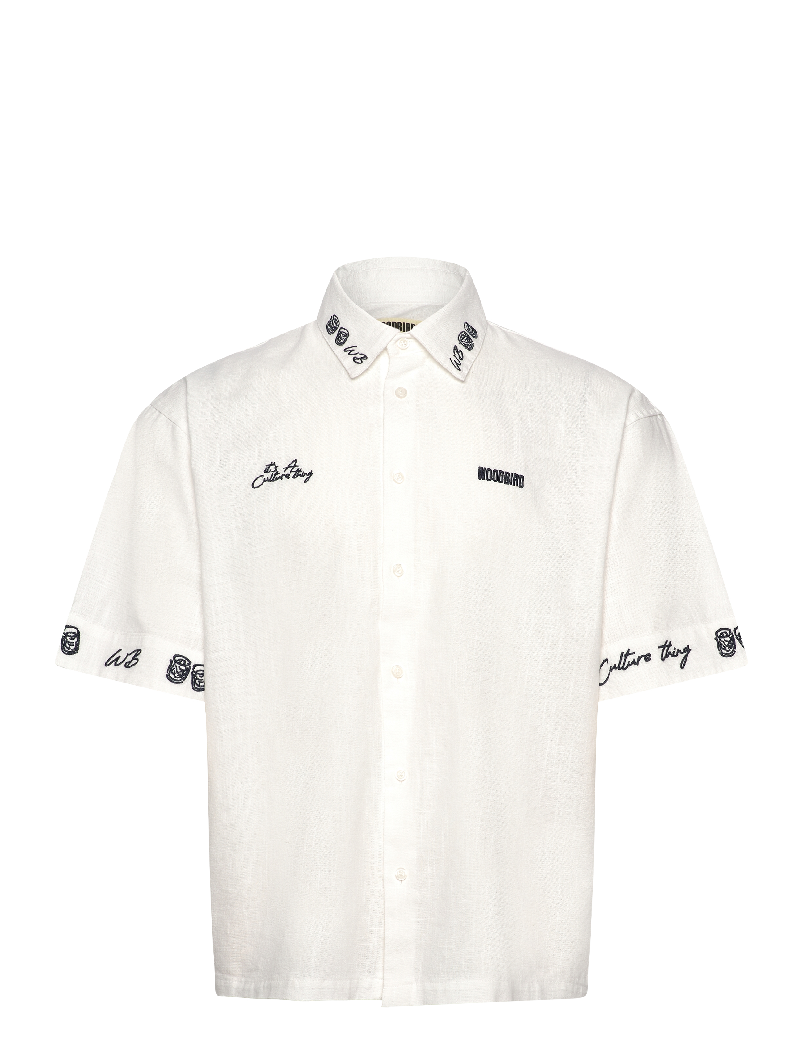 Woodbird WBWang Embroid Shirt - Riided - OFF WHITE / white