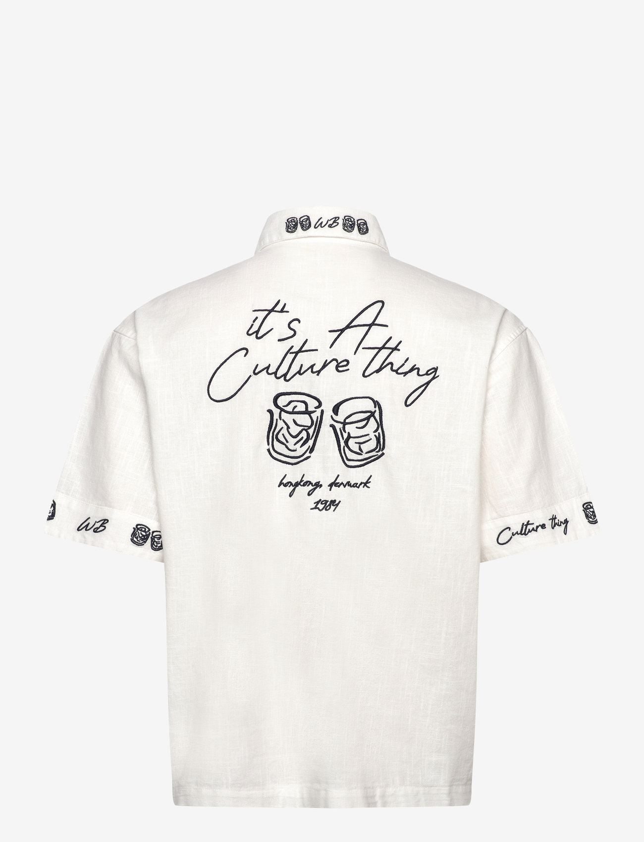 Woodbird - WBWang Embroid Shirt - linneskjortor - off white - 1