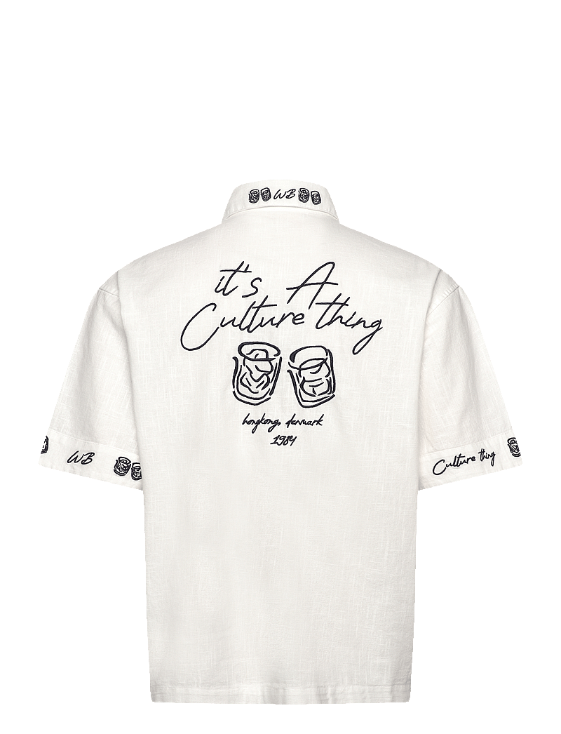 Woodbird - WBWang Embroid Shirt - linneskjortor - off white - 1