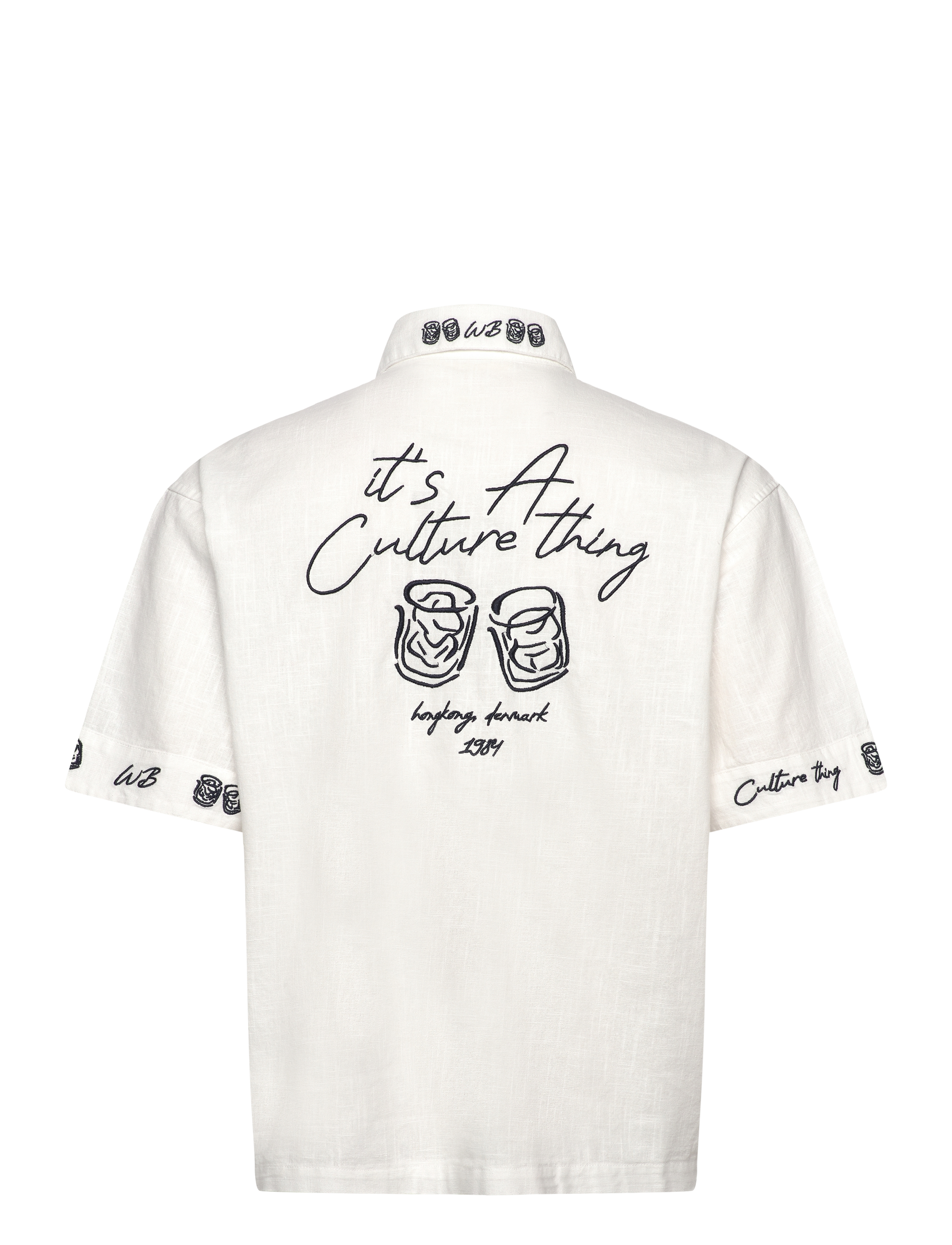 Woodbird - WBWang Embroid Shirt - linen shirts - off white - 1