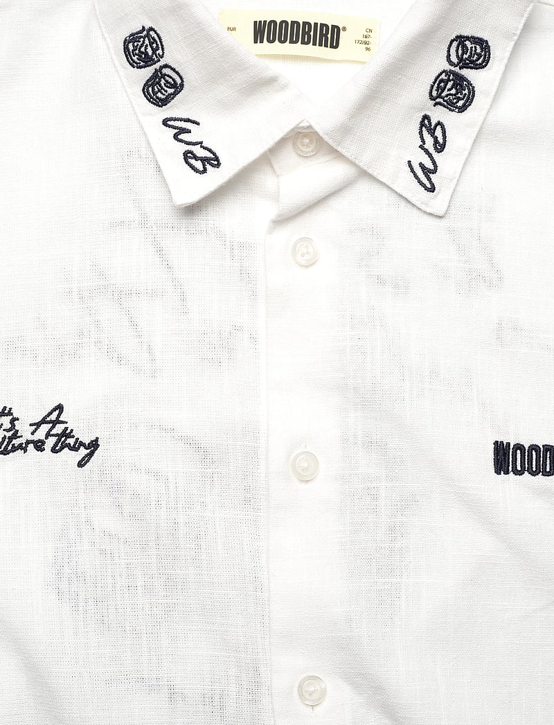 Woodbird - WBWang Embroid Shirt - linneskjortor - off white - 2