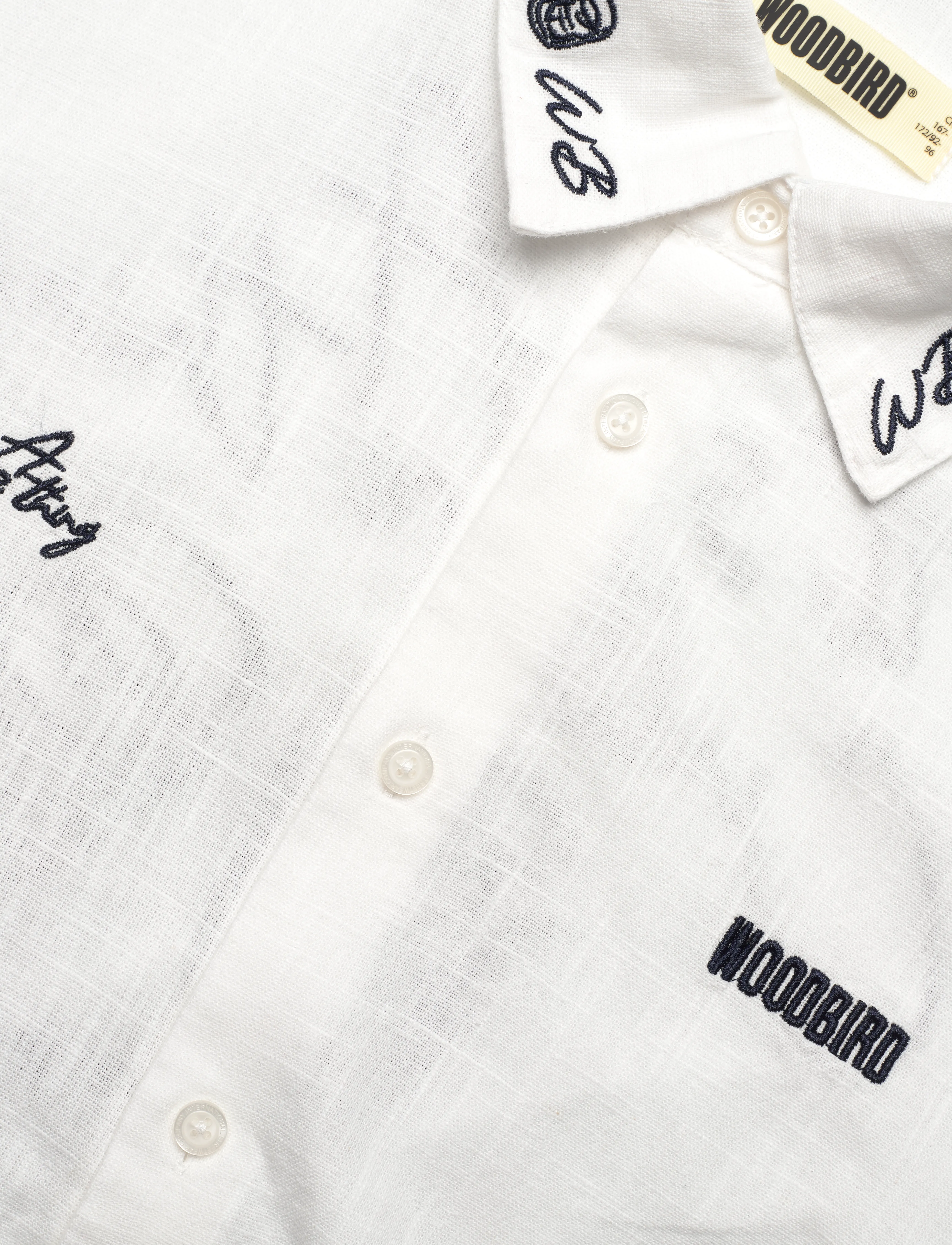 Woodbird - WBWang Embroid Shirt - linen shirts - off white - 3