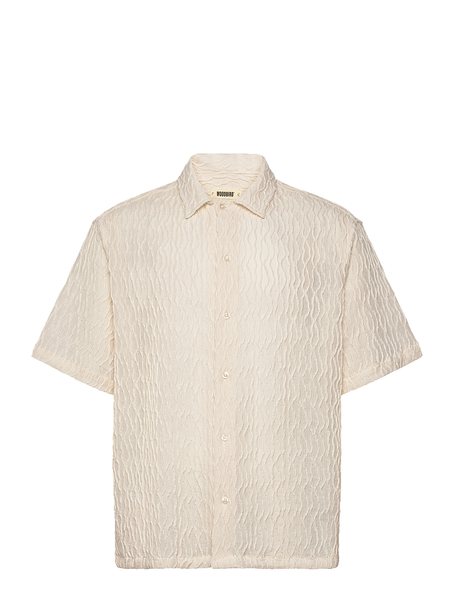 Woodbird - WBSunny Crooque Shirt - short-sleeved shirts - off white - 1