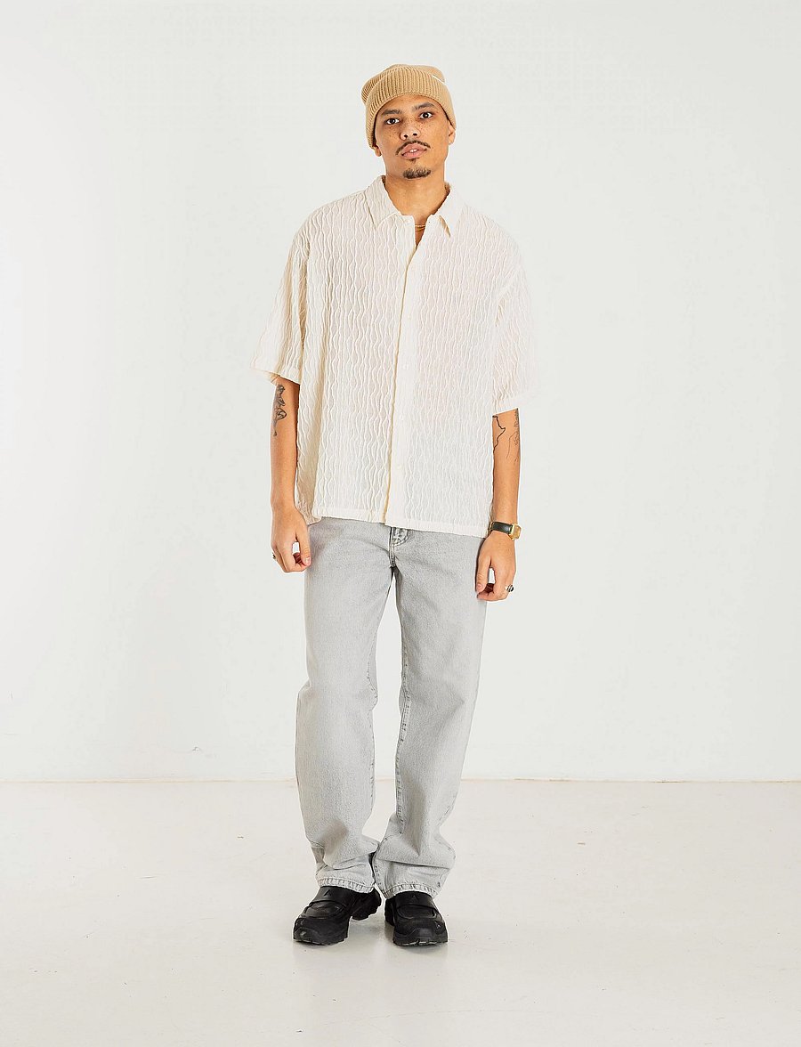 Woodbird - WBSunny Crooque Shirt - short-sleeved shirts - off white - 0