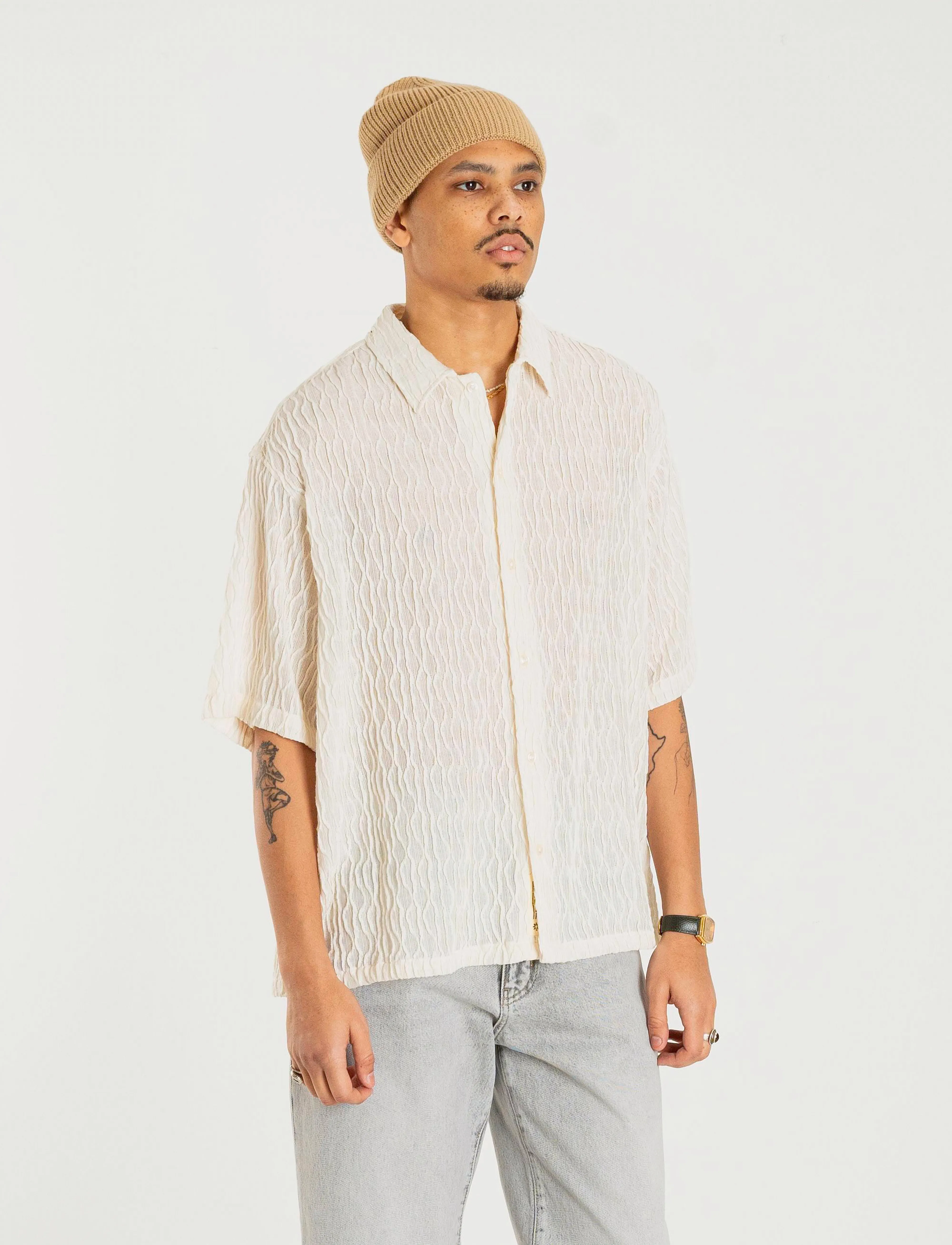 Woodbird - WBSunny Crooque Shirt - marškiniai trumpomis rankovėmis - off white - 3