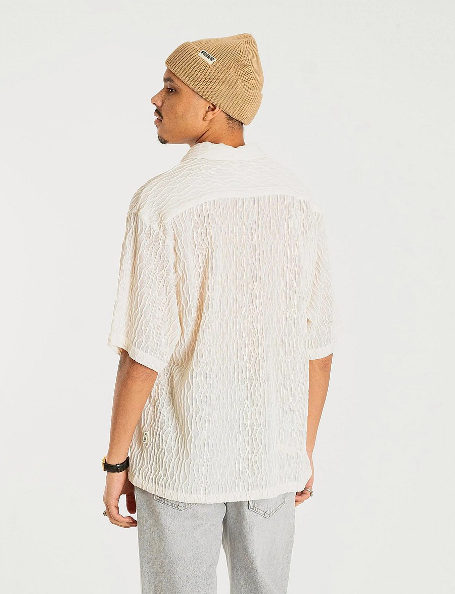 Woodbird - WBSunny Crooque Shirt - short-sleeved shirts - off white - 4