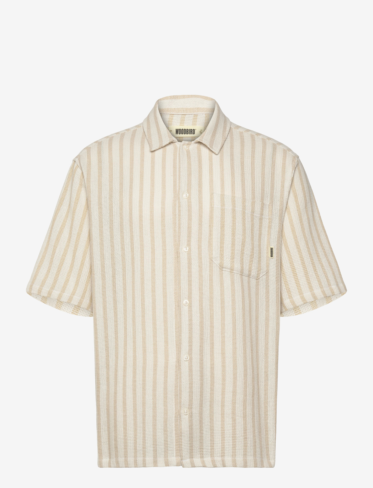 Woodbird - WBBanks Weeve Shirt - kurzarmhemden - sand - 1