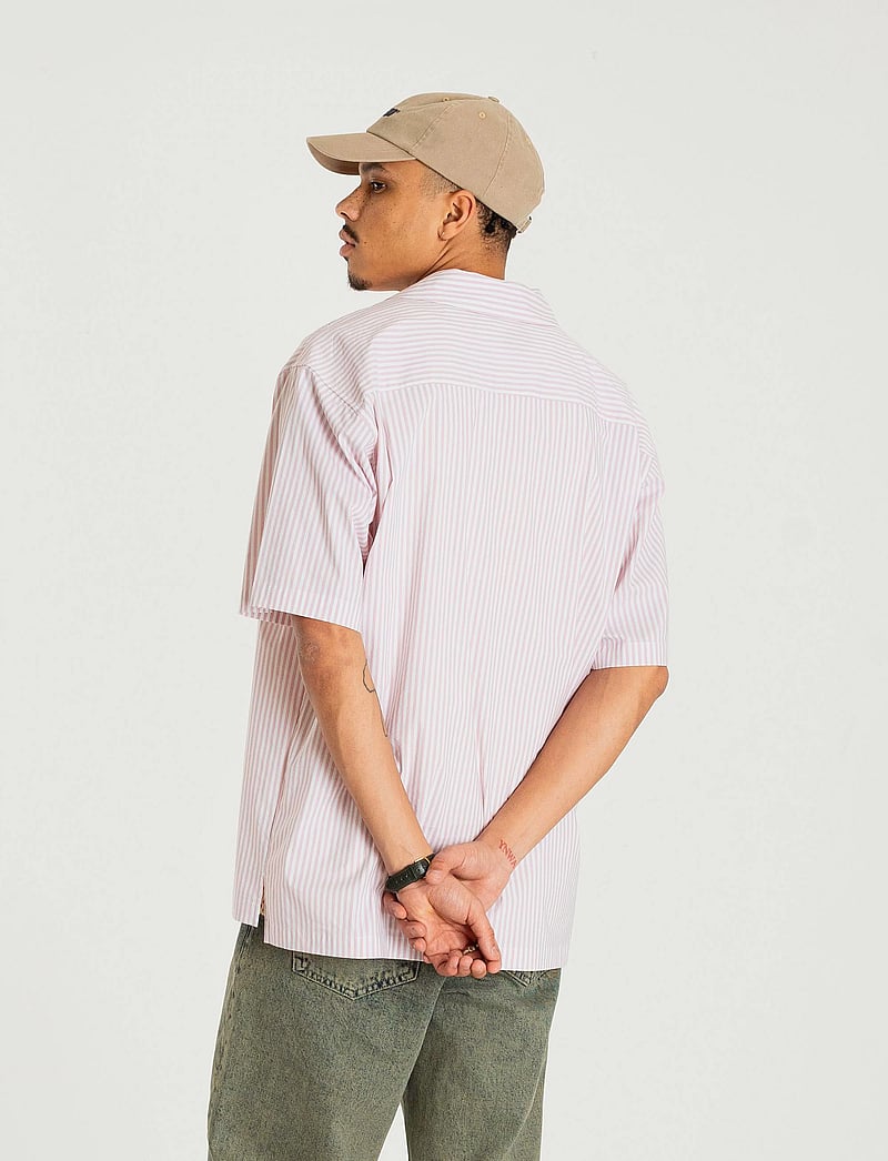 Woodbird - WBBanks Stripe Shirt - kortærmede skjorter - white-pink - 3