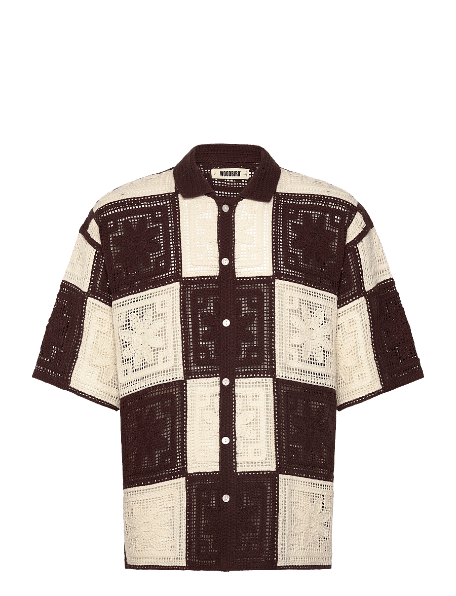 Woodbird - WBBanks Crochet Knit - brown-off white - 1