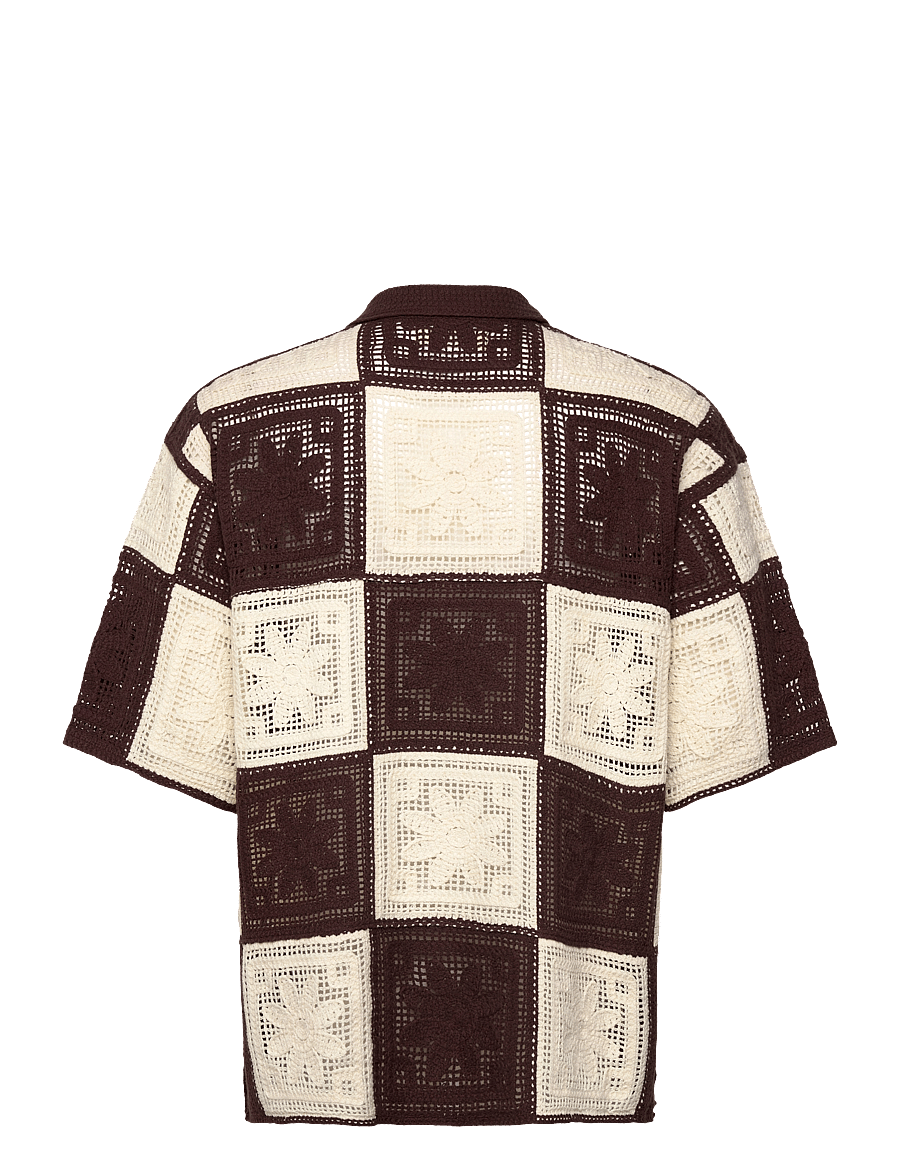 Woodbird - WBBanks Crochet Knit - brown-off white - 2