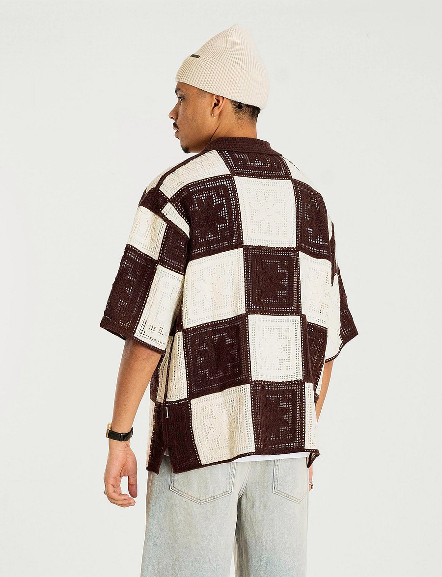 Woodbird - WBBanks Crochet Knit - brown-off white - 4