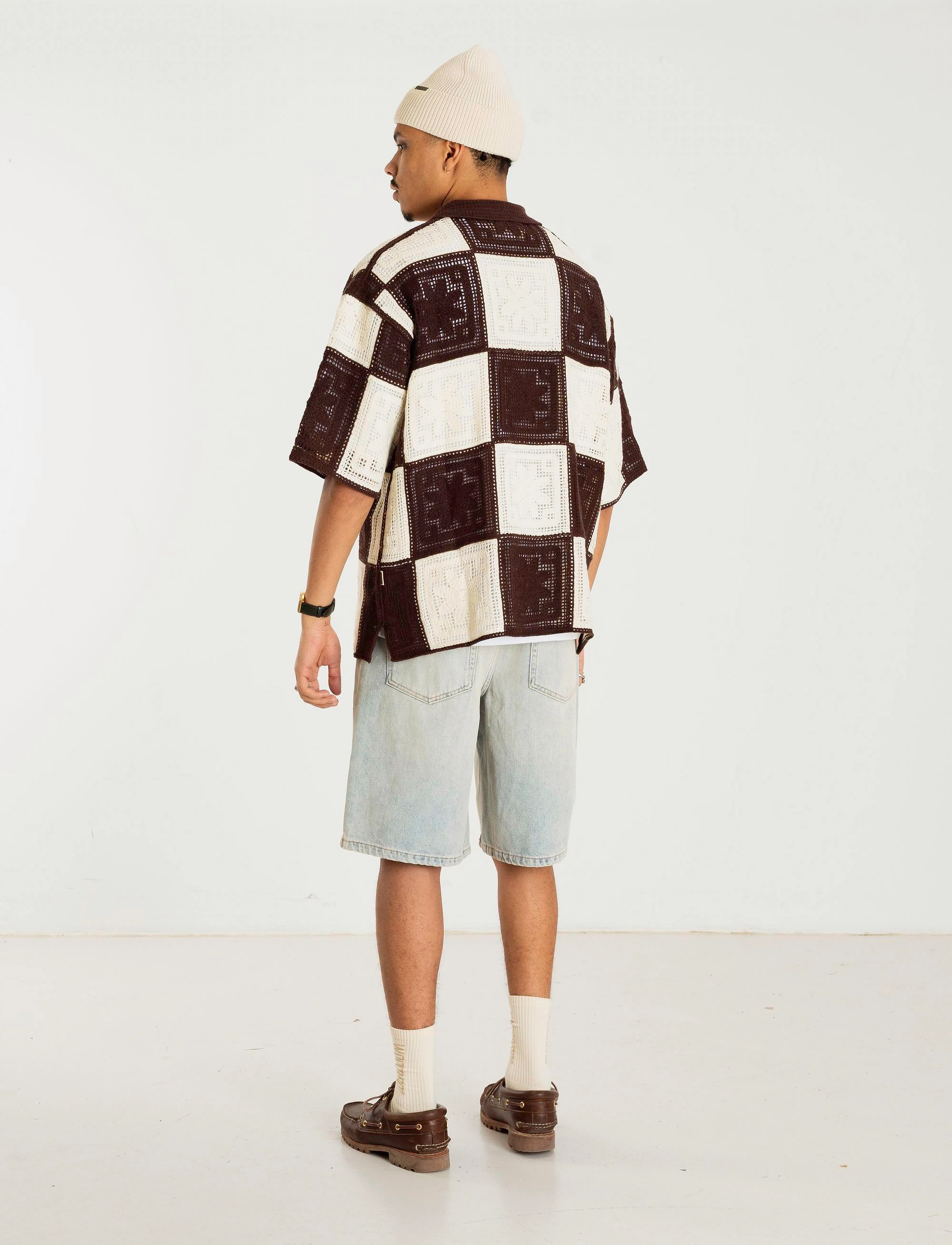 Woodbird - WBBanks Crochet Knit - brown-off white - 5