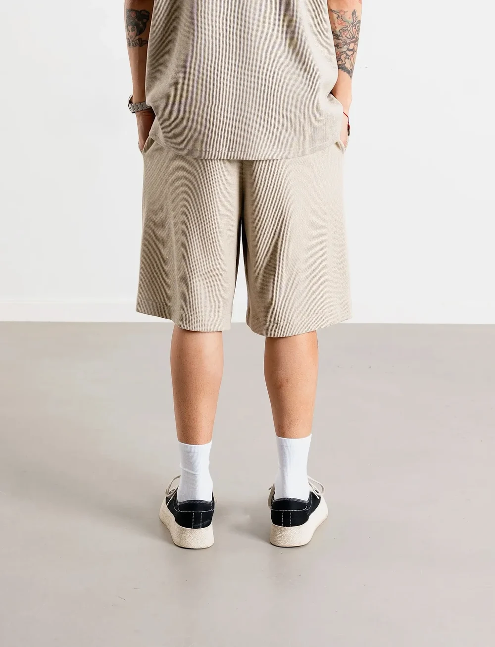 Woodbird - WBBen Waffel Shorts - casual shorts - taupe brown - 2