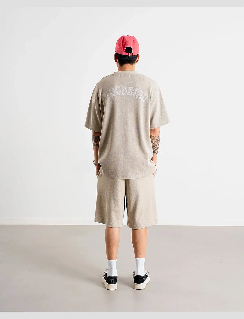 Woodbird - WBBaine Waffel Tee - kortärmade t-shirts - taupe brown - 4