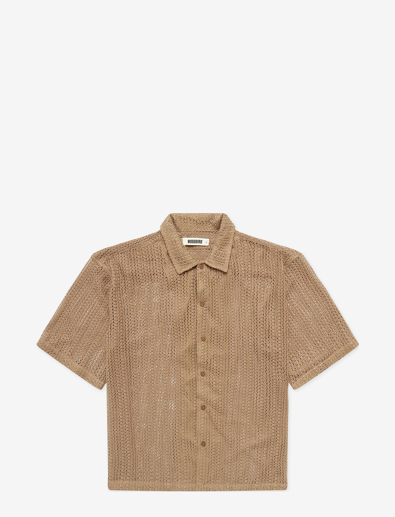 Woodbird - WBWang Lace Shirt - kurzarmhemden - taupe brown - 1