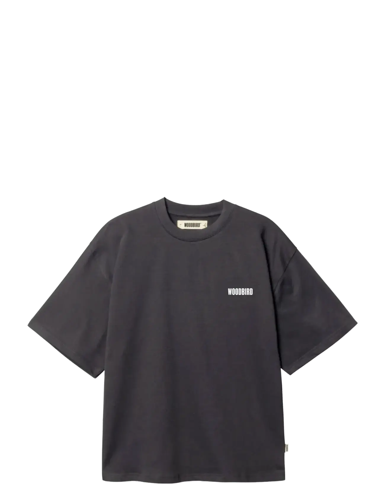 Woodbird WBJuno Founded tee - Tøj - ASPHALT / grey