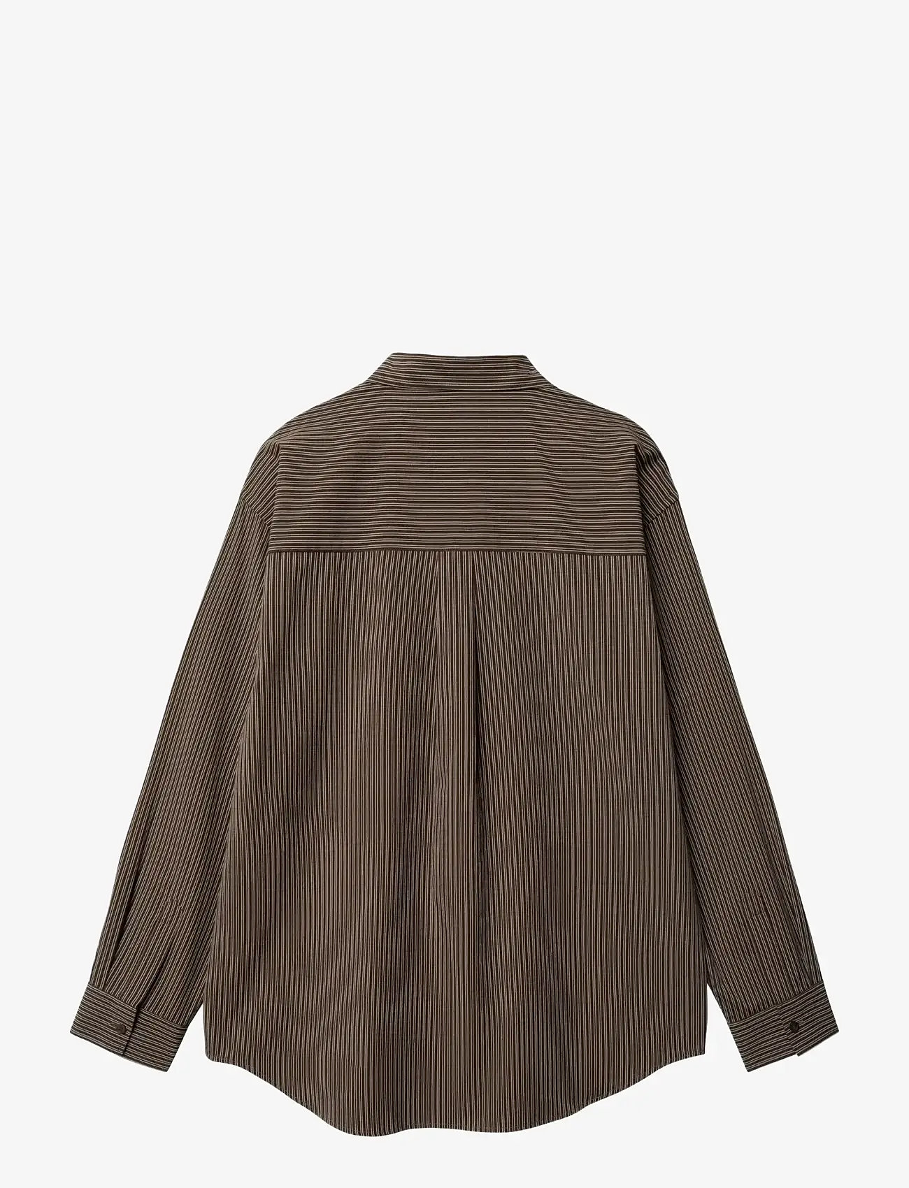 Woodbird - WBBecca Stripe Shirt - long-sleeved shirts - brown - 2