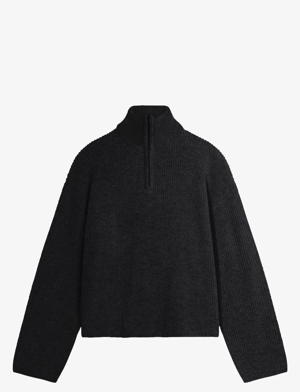 Woodbird - WBFang Half Zip Knit - sviitrid - black - 1