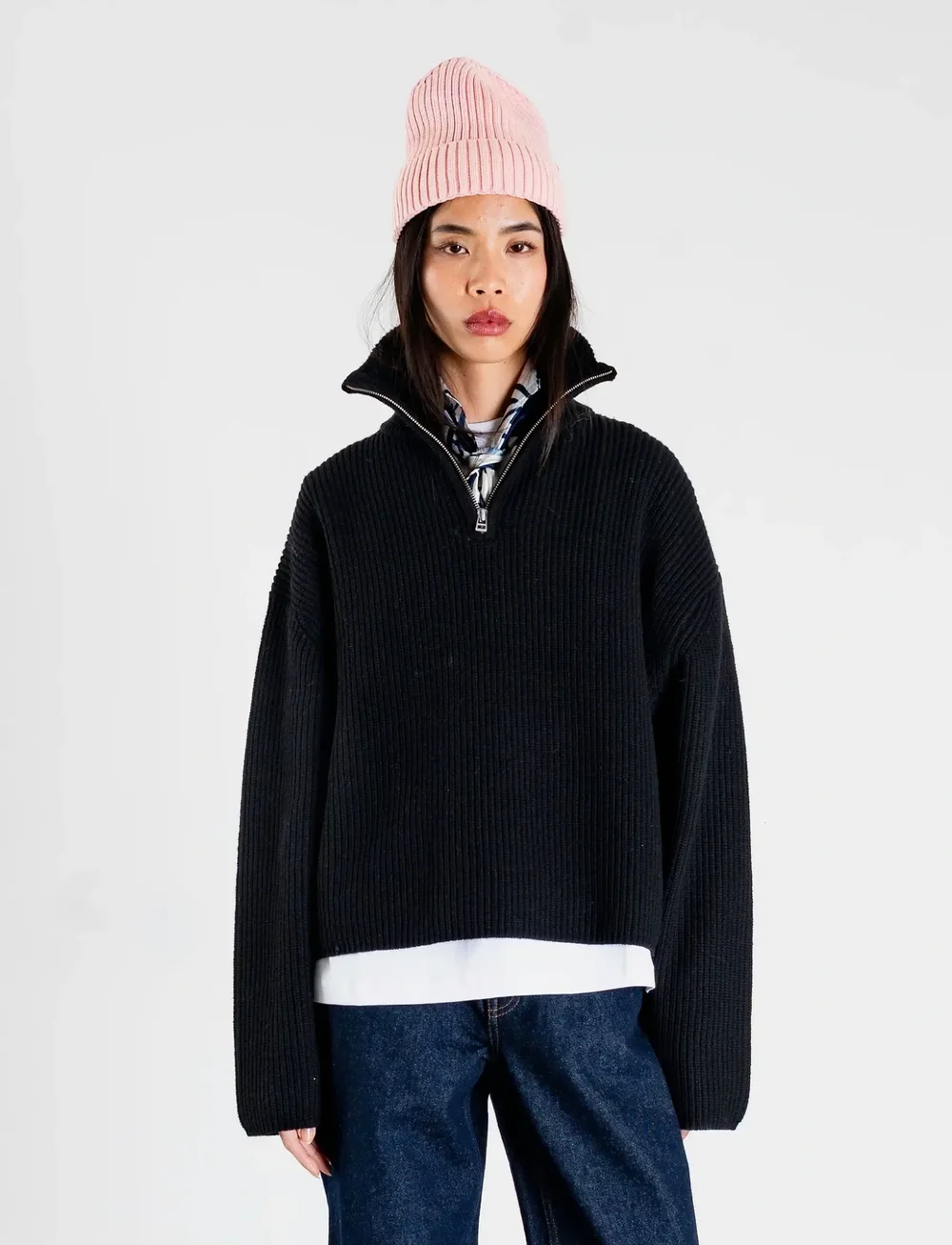 Woodbird - WBFang Half Zip Knit - sviitrid - black - 0