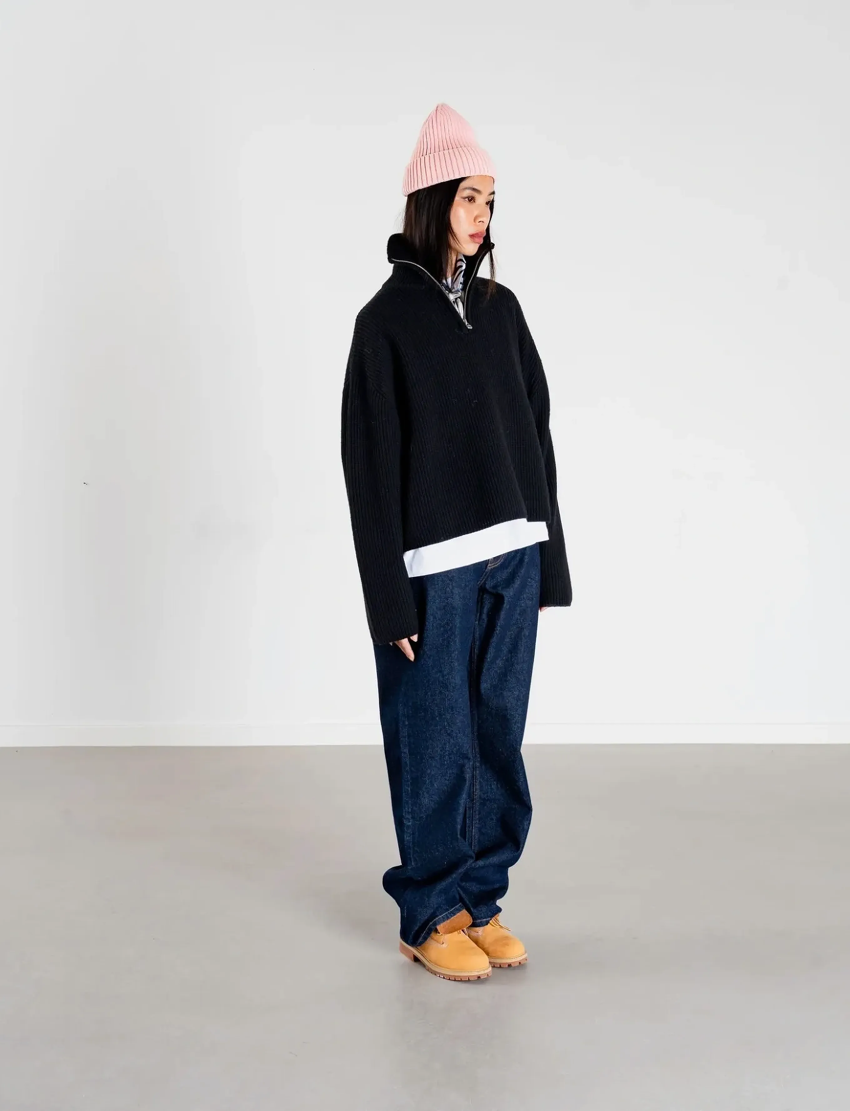 Woodbird - WBFang Half Zip Knit - black - 2