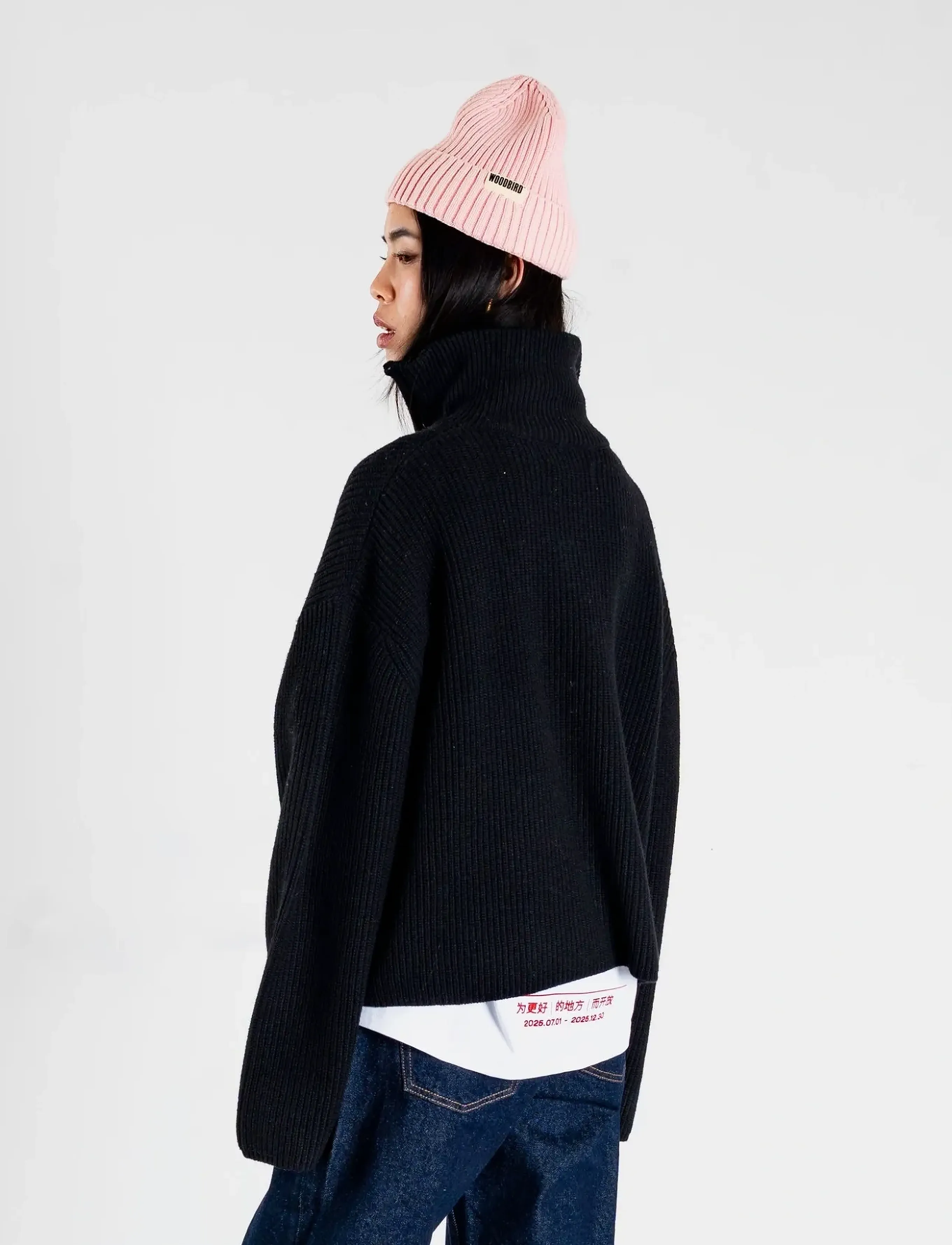 Woodbird - WBFang Half Zip Knit - black - 4