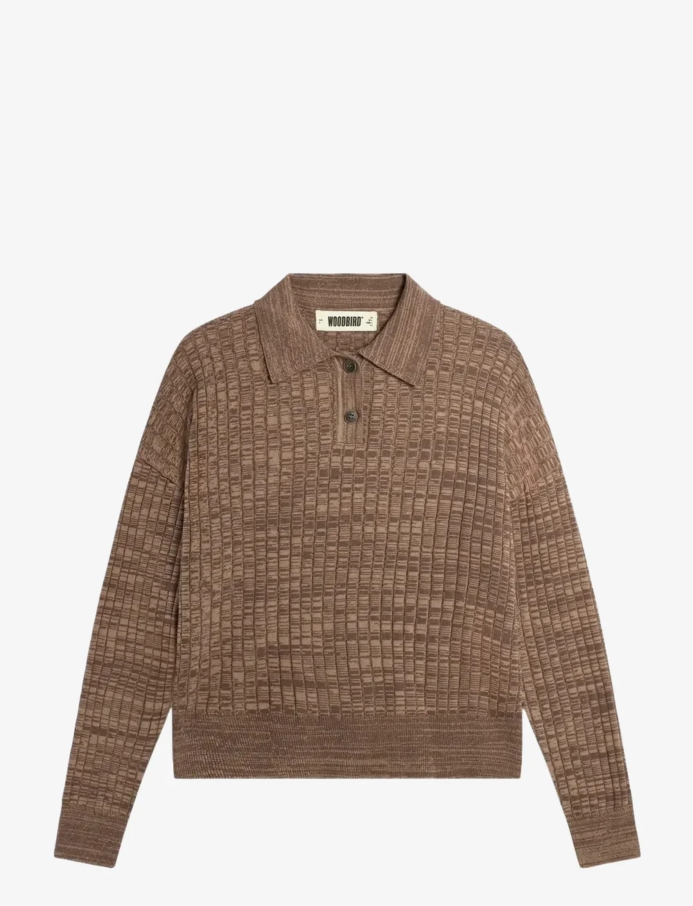 Woodbird - WBMouls Knitted Polo - sviitrid - dark brown - 1