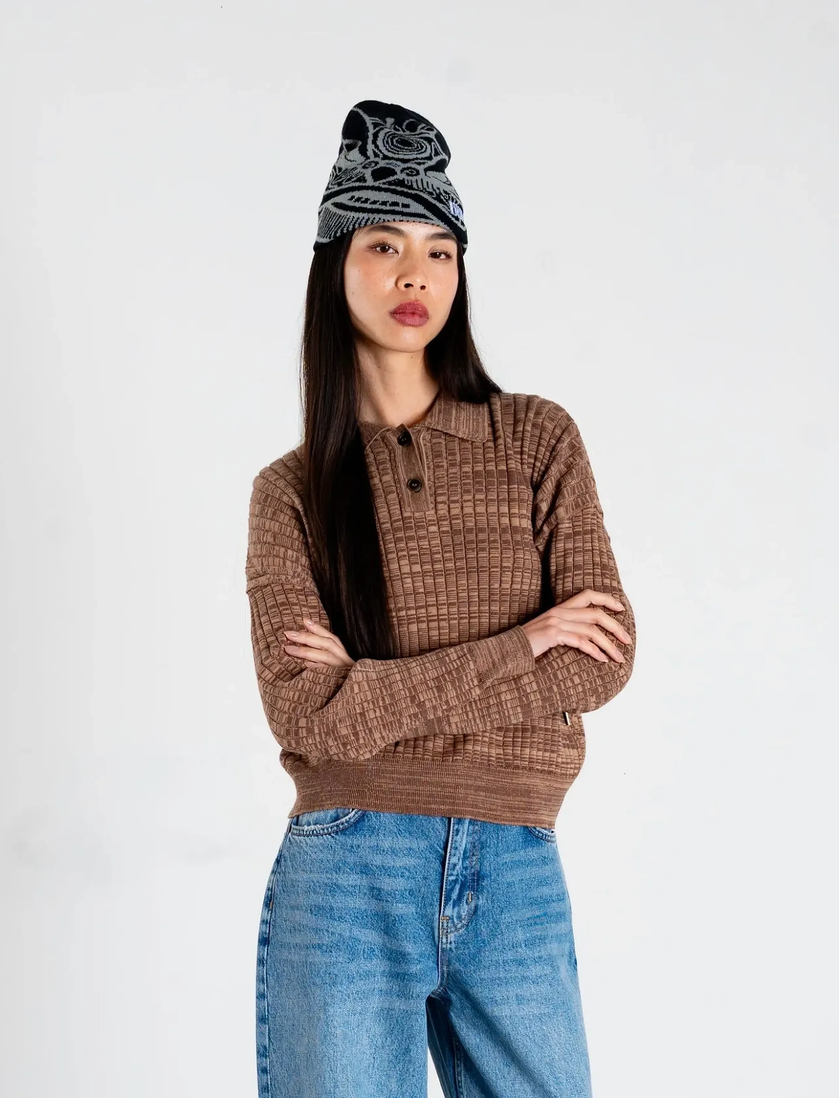 Woodbird Wbmouls Knitted Polo, XL, Knitwear, Braun - Jumpers, Frauen