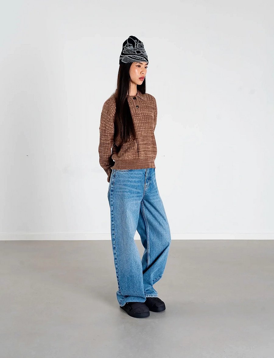 Woodbird - WBMouls Knitted Polo - kampsunid - dark brown - 2