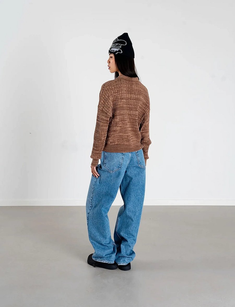 Woodbird - WBMouls Knitted Polo - kampsunid - dark brown - 3