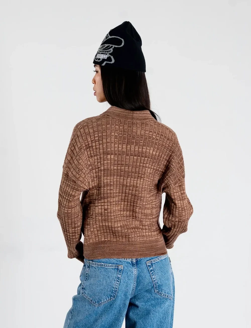 Woodbird - WBMouls Knitted Polo - sviitrid - dark brown - 4