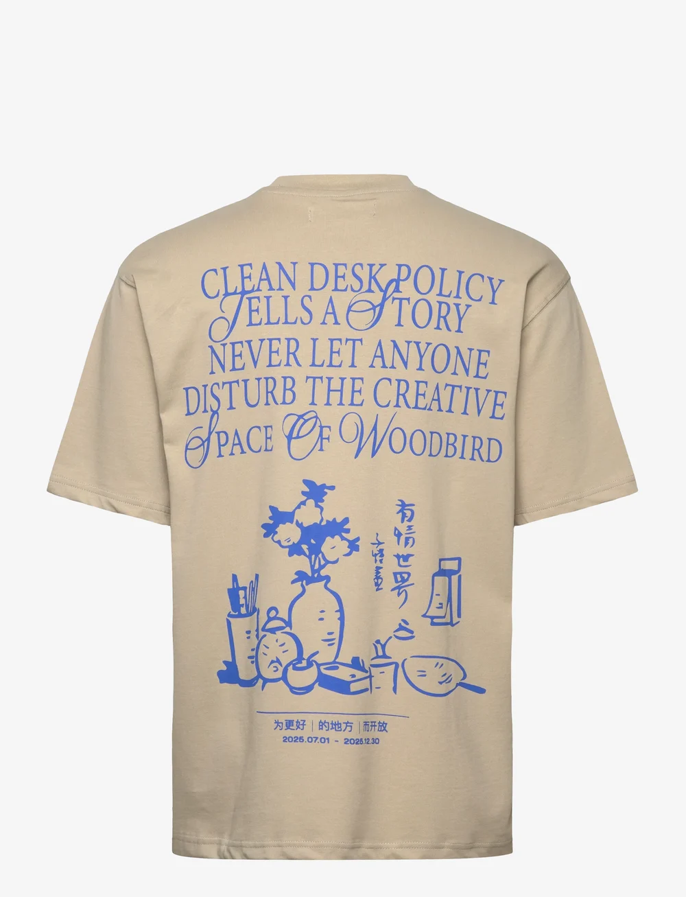 Woodbird - WBBaine Space Tee - t-shirts - stone - 1