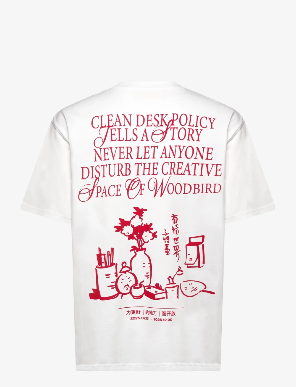 Woodbird - WBBaine Space Tee - kortærmede t-shirts - white - 1