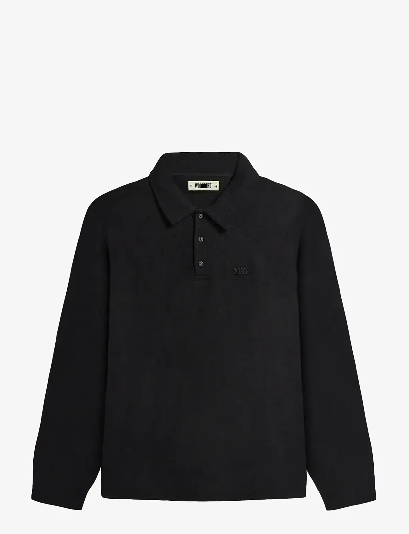 Woodbird - WBTom Knitted Polo - long-sleeved knitted polos - black - 0