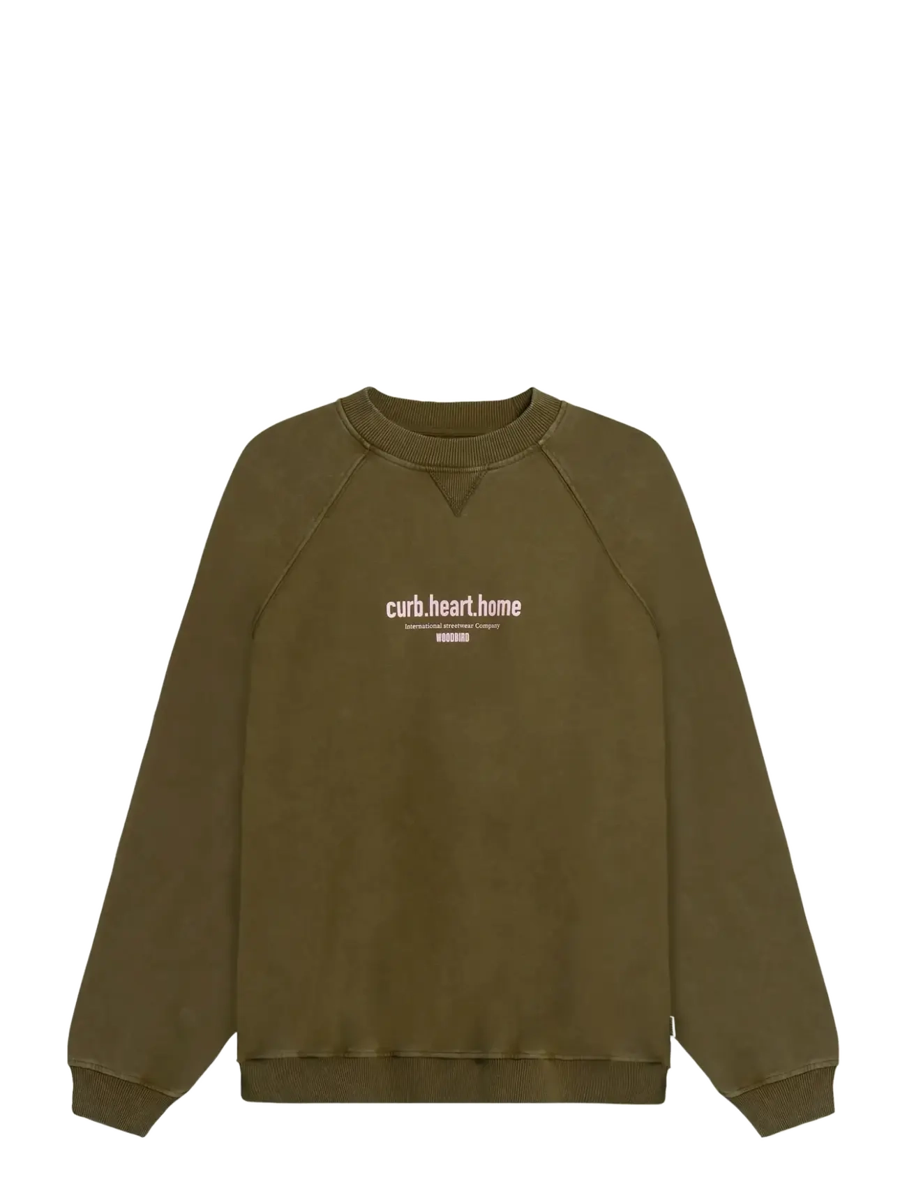 Woodbird WBZhang Dye Crew - Kleidung - DARK BROWN / khaki/green