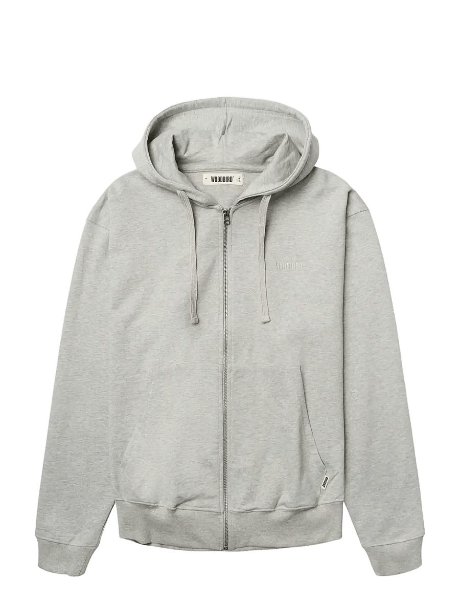 Woodbird - WBFuji Base Zip Hoodie - kapuzenpullover - light grey melange - 0