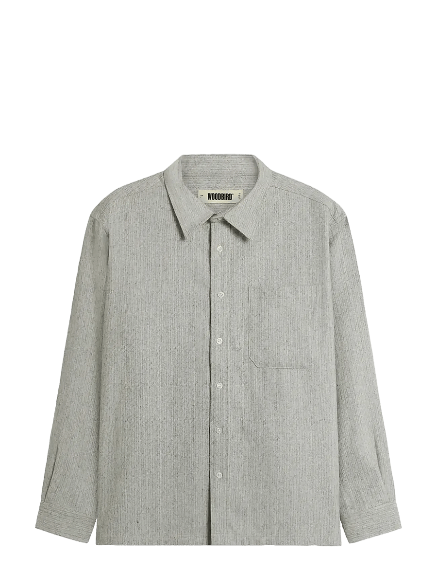 Woodbird - WBBuzo Wool Shirt - chemises décontractées - grey - 1