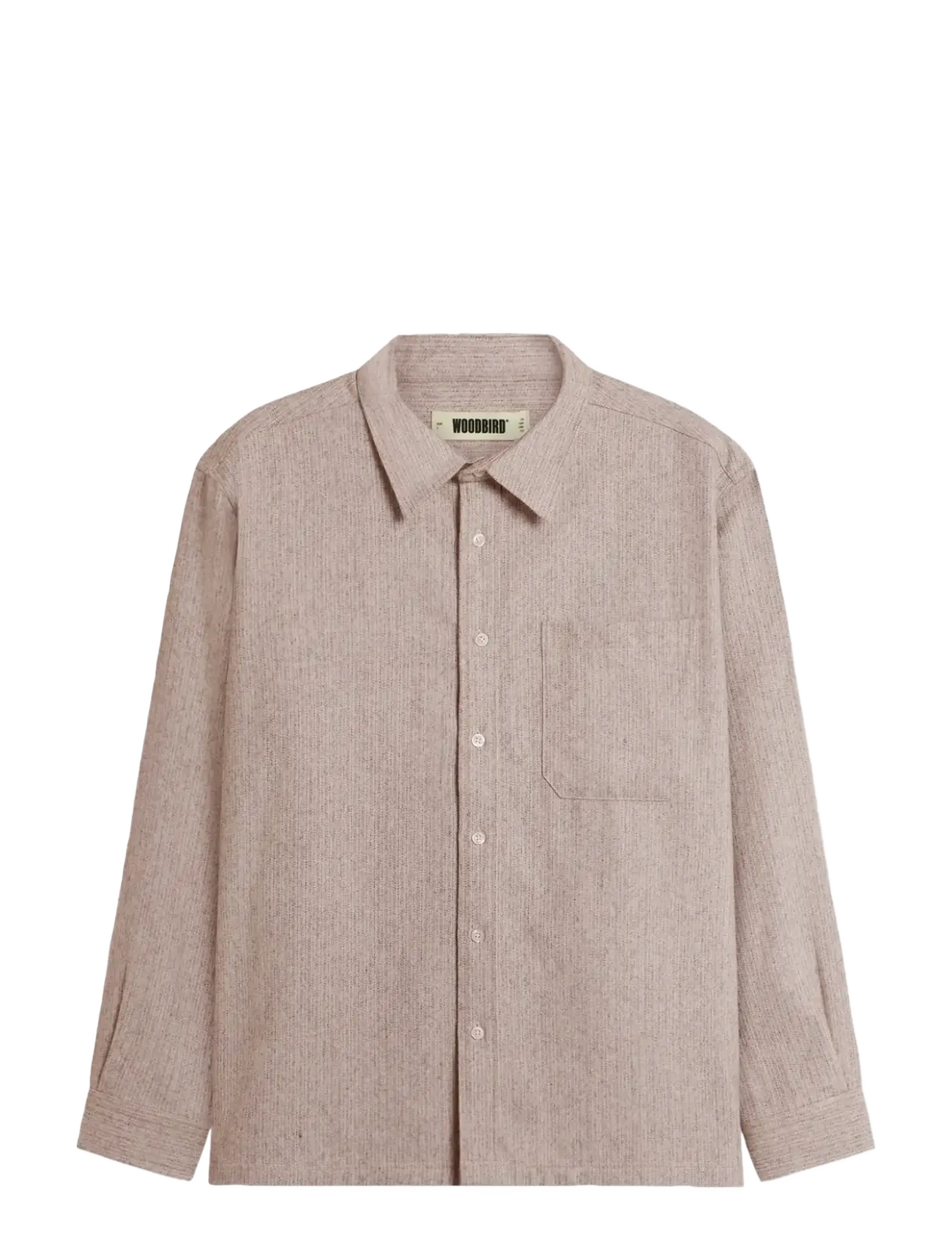 Woodbird WBBuzo Wool Shirt - Streetwear - LIGHT PINK / beige