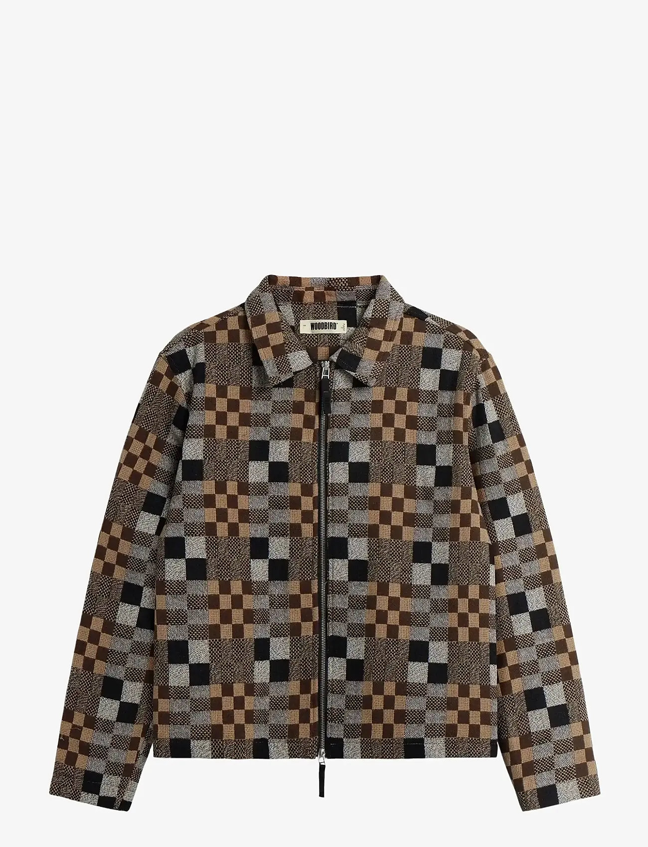Woodbird - WBBuck Patch Jacket - light jackets - brown check - 1