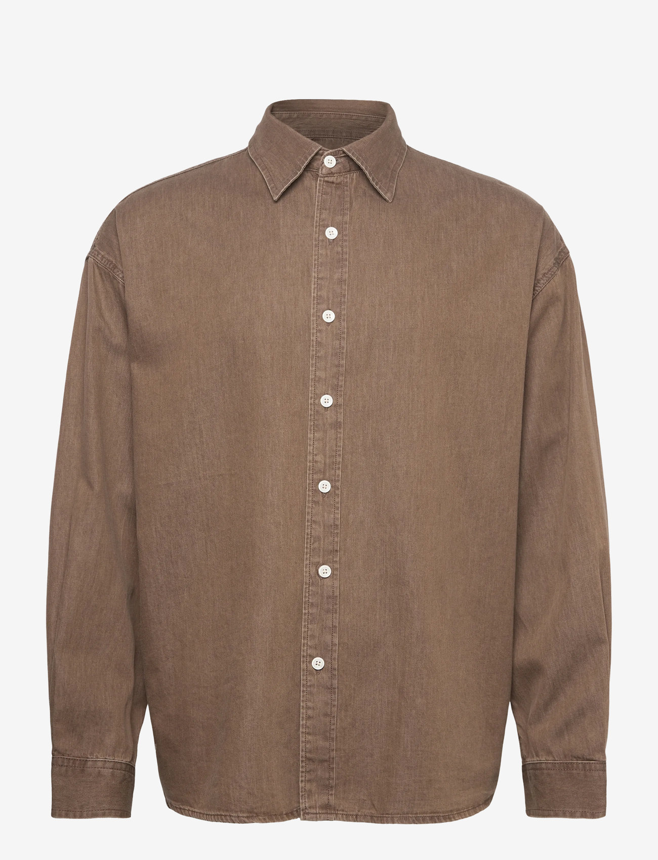 Woodbird - WBJong Washed Shirt - casual skjorter - brown - 0